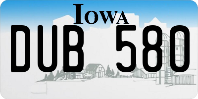 IA license plate DUB580