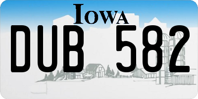 IA license plate DUB582