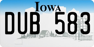 IA license plate DUB583