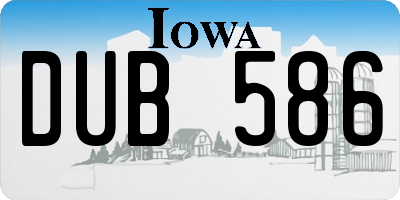 IA license plate DUB586