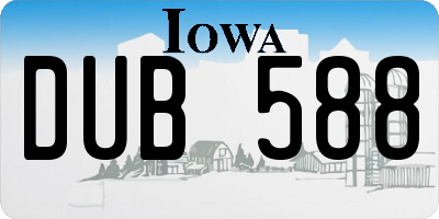 IA license plate DUB588