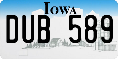 IA license plate DUB589