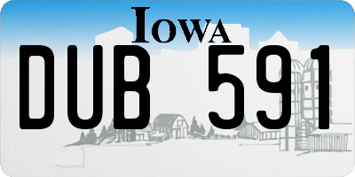 IA license plate DUB591