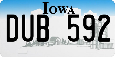 IA license plate DUB592