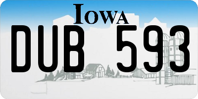 IA license plate DUB593