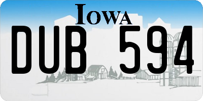 IA license plate DUB594