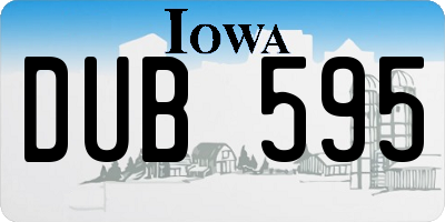 IA license plate DUB595