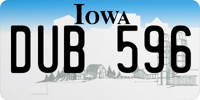 IA license plate DUB596