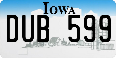 IA license plate DUB599