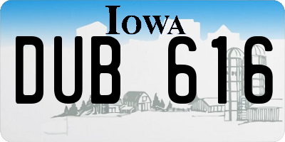 IA license plate DUB616