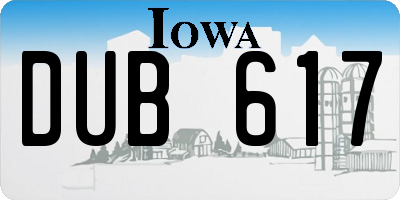 IA license plate DUB617
