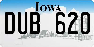 IA license plate DUB620
