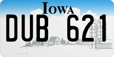 IA license plate DUB621