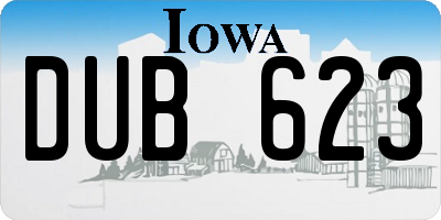 IA license plate DUB623