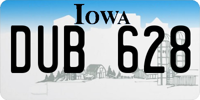 IA license plate DUB628