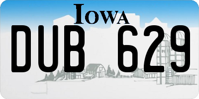 IA license plate DUB629