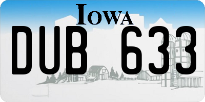 IA license plate DUB633