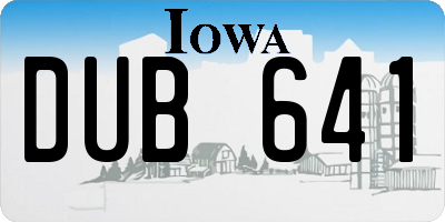 IA license plate DUB641