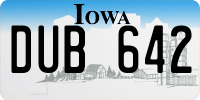 IA license plate DUB642