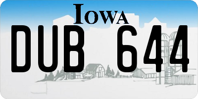 IA license plate DUB644