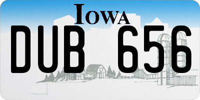 IA license plate DUB656
