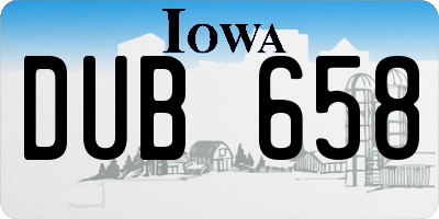 IA license plate DUB658