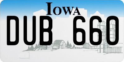 IA license plate DUB660