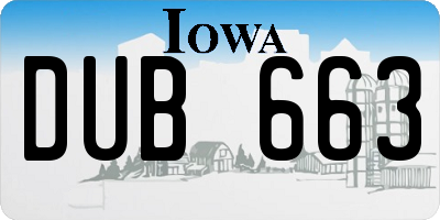 IA license plate DUB663
