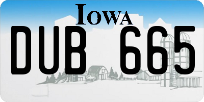 IA license plate DUB665