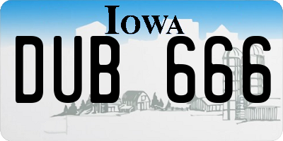 IA license plate DUB666