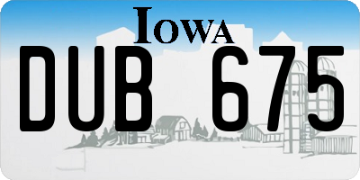 IA license plate DUB675