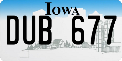 IA license plate DUB677