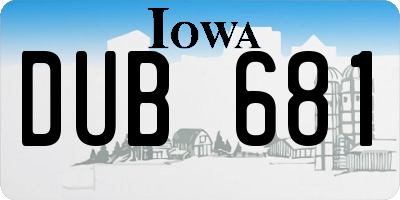 IA license plate DUB681
