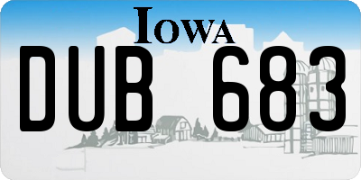IA license plate DUB683