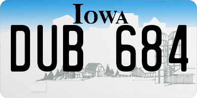 IA license plate DUB684
