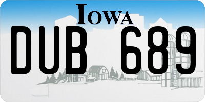 IA license plate DUB689
