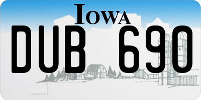 IA license plate DUB690