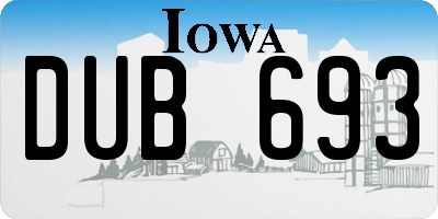 IA license plate DUB693