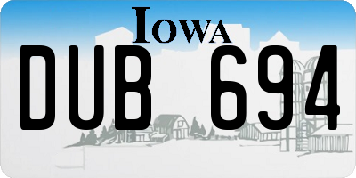 IA license plate DUB694