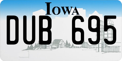 IA license plate DUB695