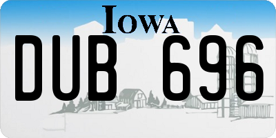 IA license plate DUB696