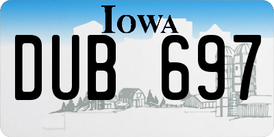 IA license plate DUB697