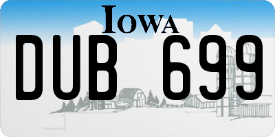 IA license plate DUB699