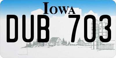 IA license plate DUB703