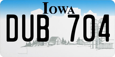 IA license plate DUB704