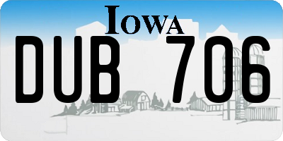 IA license plate DUB706