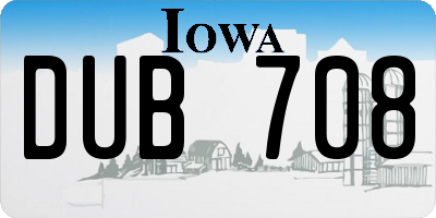 IA license plate DUB708