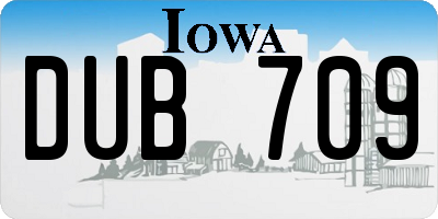 IA license plate DUB709