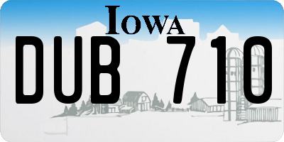 IA license plate DUB710
