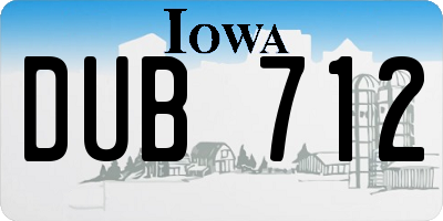 IA license plate DUB712